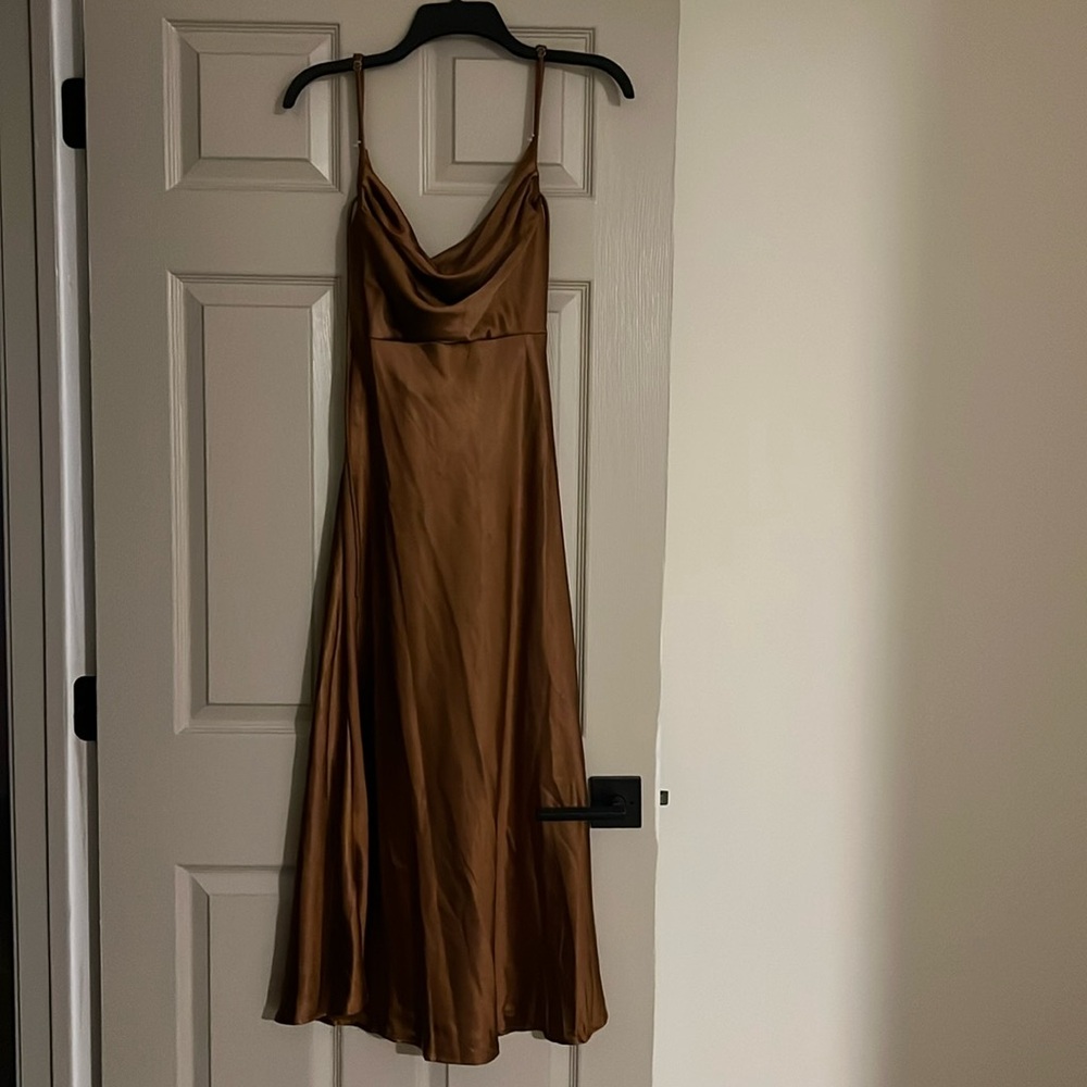 Bronze colored silky dress